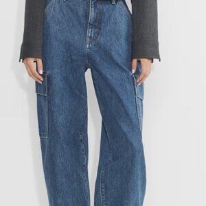 Wilfred Women's Strut Cargo Jeans in Classic Blue Wash (Size 30 x 32)